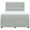 vidaXL Boxspring met matras fluweel lichtgrijs 140x190 cm
