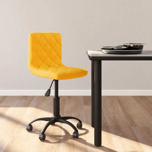 vidaXL Eetkamerstoel draaibaar fluweel mosterdgeel