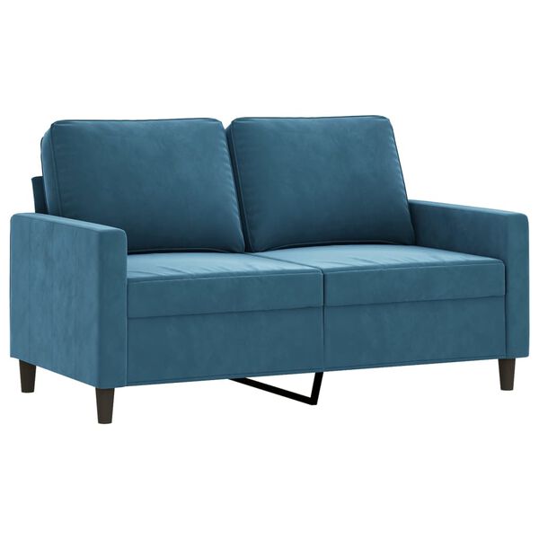 vidaXL 4-delige Loungeset met kussens fluweel blauw