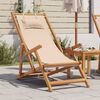 vidaXL Strandstoel inklapbaar massief eucalyptushout en stof beige