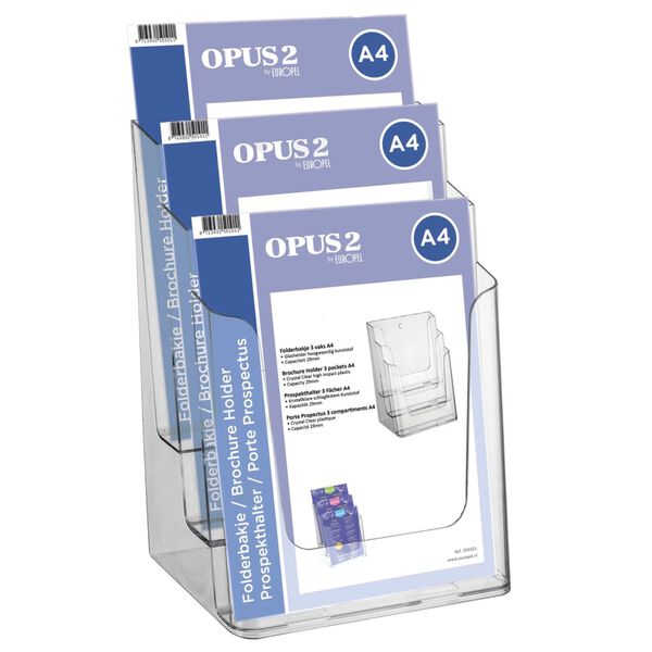 Europel Brochurehouder 3xA4 acryl transparant