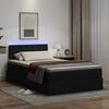 vidaXL Opbergbed met LED met matras Zwart 120 x 190 cm Nep Leer
