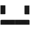 vidaXL Wand tv-kast Wandgemonteerd 3 pcs Zwart Eiken Bewerkt hout