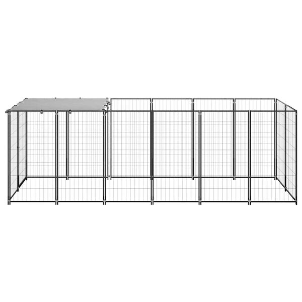 vidaXL Hondenkennel 330x110x110 cm staal zwart