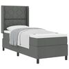 vidaXL Boxspringbed met kussen Donkergrijs 200 x 80 cm Stof