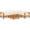 vidaXL 7-delige tuinloungeset met kussens 100x60 cm acaciahout
