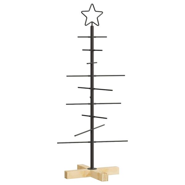vidaXL Metalen kerstboom met standaard Zwart 90 cm Poedergecoat staal