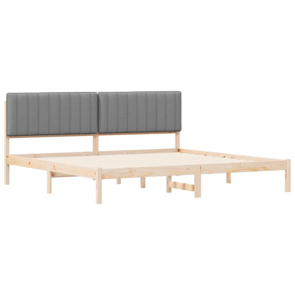 vidaXL Bedframe met Gevoerd Hoofdgedeelte Lichtgrijs 200 x 200 cm
