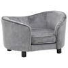 Hondenmand 90x79x20 cm pluche en kunstleer zwart en donkergrijs
