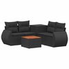 vidaXL Bankstel 6 st Zwart Poly Rattan en Staal