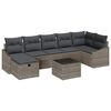 vidaXL Bankstel met kussen 8 pcs poly rattan