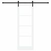 vidaXL Schuifdeur ORKDAL Wit 73,5 x 211 cm Massief grenenhout en glas