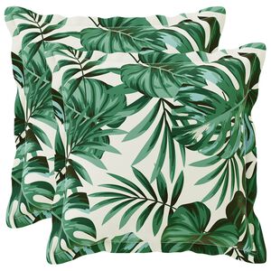 vidaXL Kussensloop 2 st HOUTEN Bladpatroon 30 x 30 cm Polyester