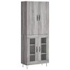 vidaXL Hoge kast 69,5x34x180 cm bewerkt hout grijs sonoma eikenkleurig