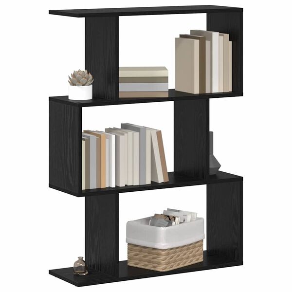 vidaXL Boekenkast Zwart Eiken 70 x 14 x 97 cm Bewerkt hout