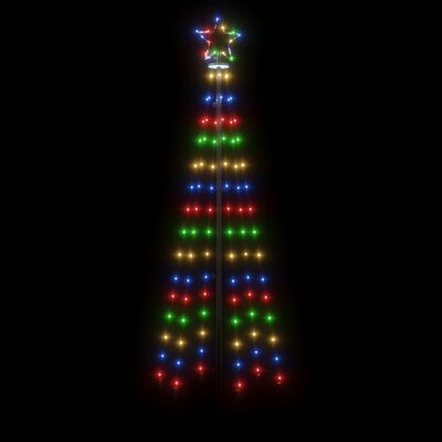vidaXL Kerstboom met grondpin 108 LED's meerkleurig 180 cm
