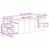vidaXL Hoofdbord Met Kast met lade 3 pcs Oud Hout Bewerkt hout