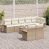 vidaXL Tuin Sofa Set met opslag 9 pcs Beige poly rattan