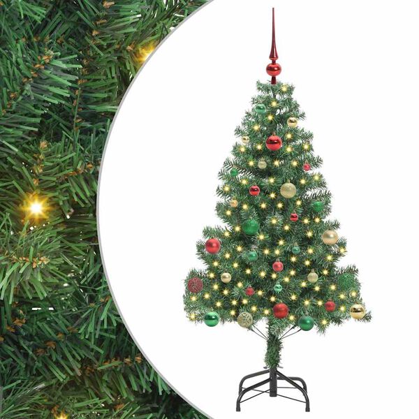vidaXL Kerstboom met 150 LED met standaard Groen 150 cm PVC