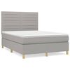 vidaXL Boxspring met matras stof lichtgrijs 140x200 cm