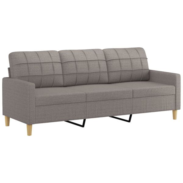 vidaXL 2-delige Loungeset met kussens stof taupe