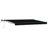 vidaXL Handmatige Luifelhouder met LED's Zwart en Anthraciet 4 &times; 3,5 m