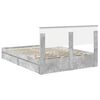vidaXL Opslag bed met hoofdeinde Beton Grijs 150 x 200 cm Bewerkt hout