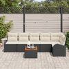vidaXL Tuin Sofa Set 7 pcs Zwart en wit
