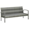 vidaXL 5-delige Loungeset met kussens poly rattan grijs