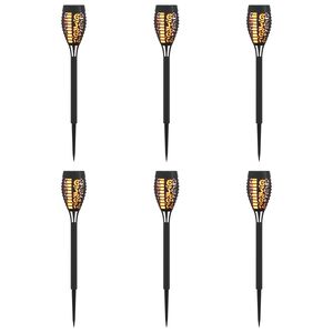 vidaXL Buitenzonne-lampen met grondpin 6 st Warmwit 47,5 cm ABS