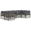 vidaXL 6-delige Loungeset met kussens poly rattan antracietkleurig