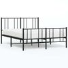 vidaXL Bedframe met hoofd- en voeteneinde metaal zwart 140x190 cm
