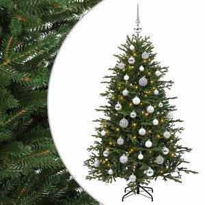 vidaXL Kunstkerstboom met kerstbal 120 cm 150 LED's Warmwit