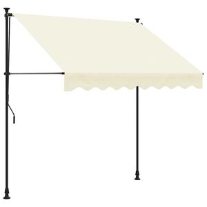 vidaXL Luifel uittrekbaar 250x150 cm stof en staal cr&egrave;mekleurig