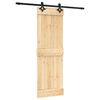 vidaXL Schuifdeur Naturel en Zwart 70 x 210 cm Massief Grenenhout