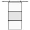 vidaXL Schuifdeur met beslagset 102,5x205 cm gehard glas zwart