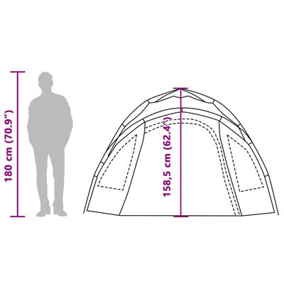 vidaXL Koepeltent 3-persoons snelontgrendeling groen