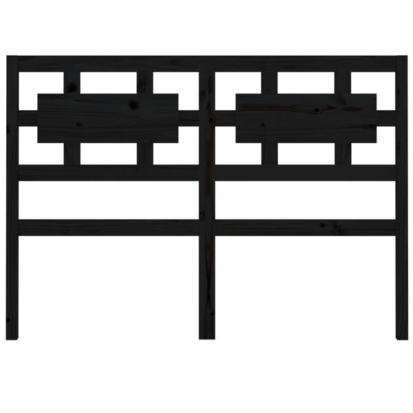 vidaXL Hoofdbord 125,5x4x100 cm massief grenenhout zwart