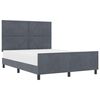 vidaXL Boxspringbed met hoofdeinde Donkergrijs 140 x 200 cm Fluweel