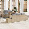 vidaXL Tuin Sofa Set met opslag 6 pcs Beige Poly riet