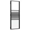 vidaXL Glazen deur Gestreept Zwart 76 x 3,5 x 201,5 cm Aluminium