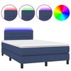 vidaXL Boxspring met matras en LED stof blauw 120x190 cm