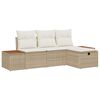 vidaXL Tuin Sofa Set 4 st Beige poly rattan