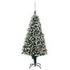 vidaXL Kunstkerstboom met LED en kerstballen en dennenappels 210 cm