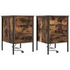 vidaXL Nachtkastje 2 st Gerookt eiken 42 x 41 x 61 cm Bewerkt hout