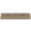 vidaXL Bedframe met matras met matras 2 pcs Tan PVC