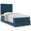 vidaXL Ottoman bed met matrassen 100x200cm fluweel donkerblauw