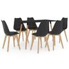 vidaXL 7-delige Eethoek zwart