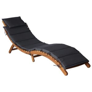 vidaXL | Ligbed | 1-persoon donkergrijs 55 x 184 x 64cm Massief Acaciahout