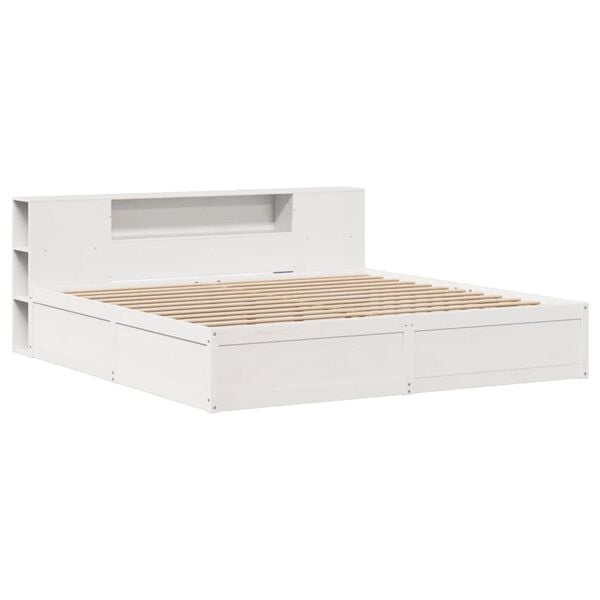 vidaXL Bedframe zonder matras massief grenenhout wit 200x200 cm